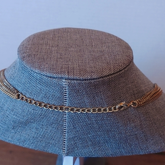 AMBER & BRONZE COLOURED MULTI STRAND NECKLACE - Picture 4 of 6